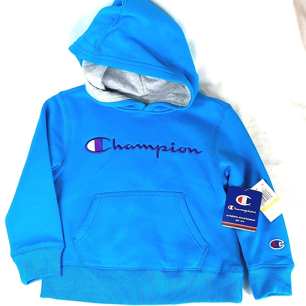 Champion Kids Sweatshirt Hoodie Size 4 Blue Purple Gray NEW with Tag